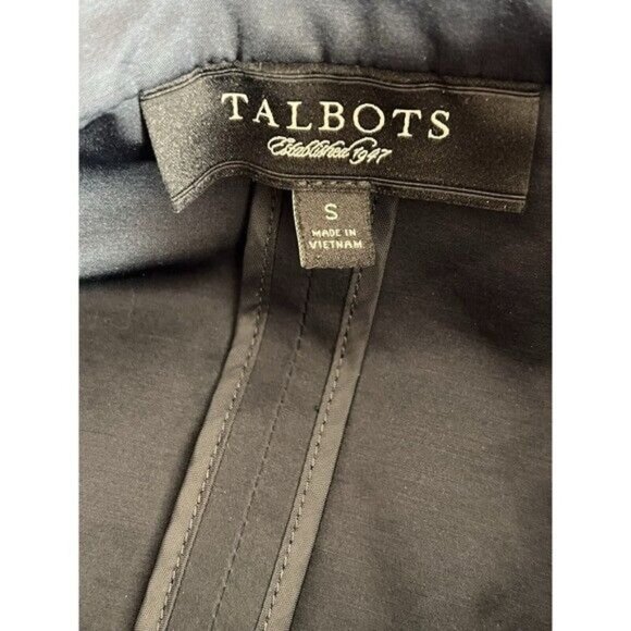 Talbots Black Hooded Jacket Womens Size S Polyester & Cotton Blend - Picture 3 of 11